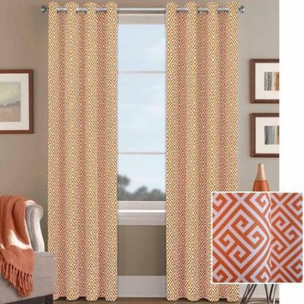 New BH&G Greek Key Curtain Panel with Grommets